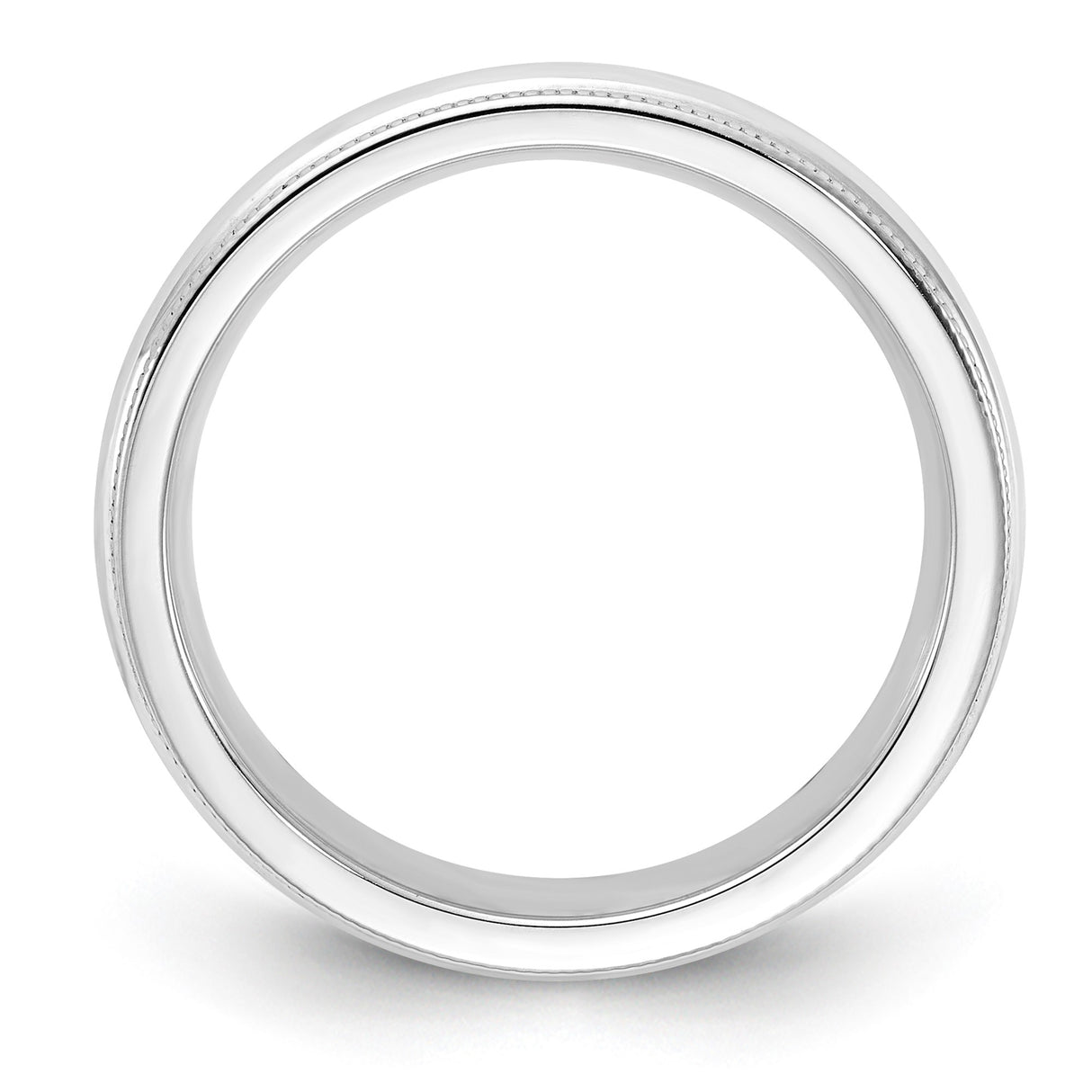 Sterling Silver Milgrain, Comfort Fit wedding band ring alternate angle