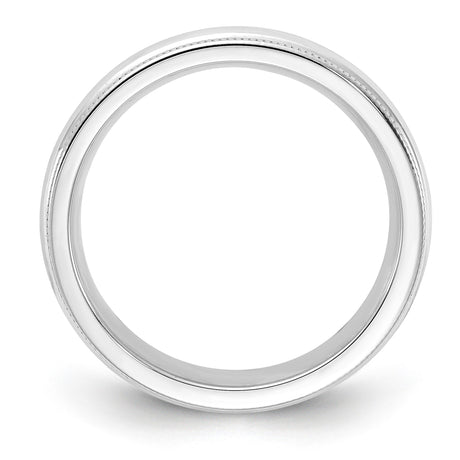 Sterling Silver Milgrain, Comfort Fit wedding band ring alternate angle