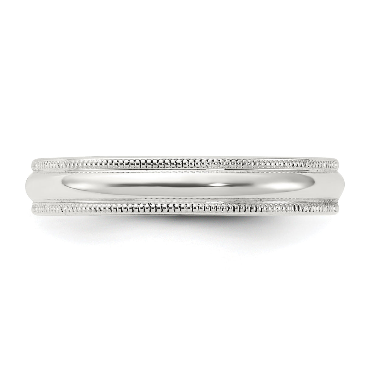 Sterling Silver Milgrain, Comfort Fit wedding band ring detail view