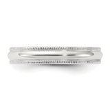 Sterling Silver Milgrain, Comfort Fit wedding band ring detail view