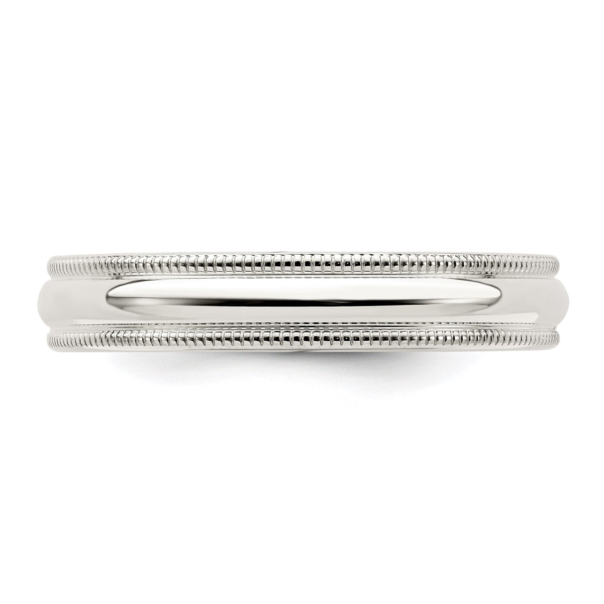 Sterling Silver Milgrain, Comfort Fit wedding band ring detail view