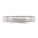 Sterling Silver Milgrain, Comfort Fit wedding band ring detail view