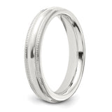Sterling Silver Milgrain, Comfort Fit wedding band ring detail view