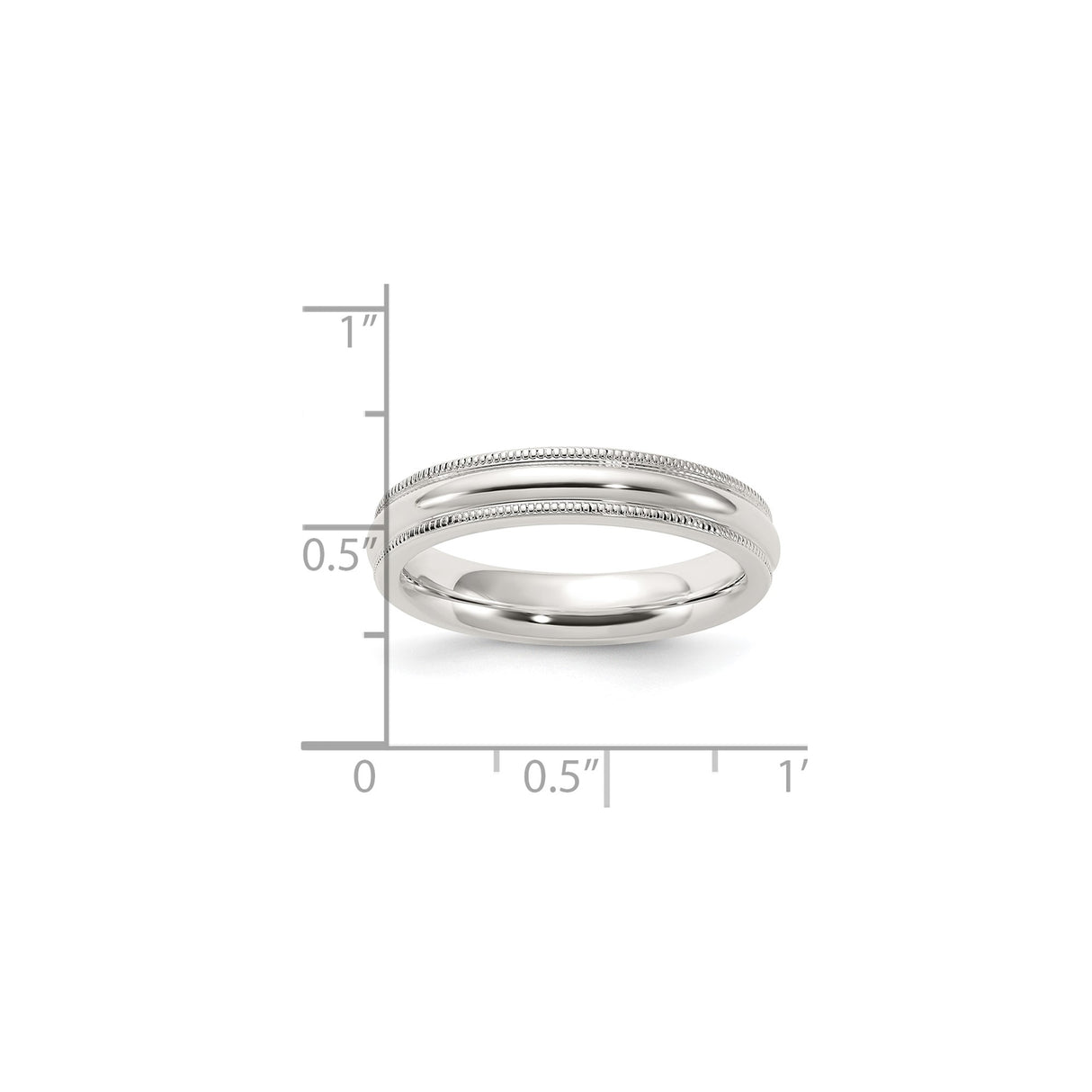 Sterling Silver Milgrain, Comfort Fit wedding band ring shown for scale