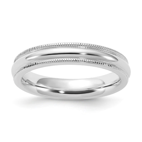 Sterling Silver Milgrain, Comfort Fit wedding band ring