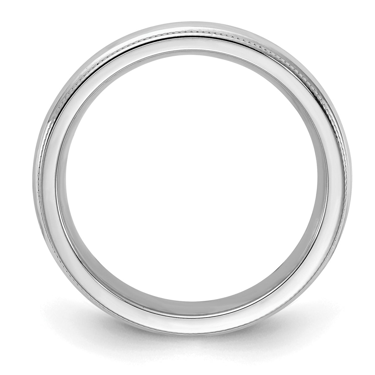Sterling Silver Milgrain, Comfort Fit wedding band ring alternate angle