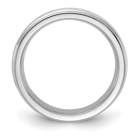 Sterling Silver Milgrain, Comfort Fit wedding band ring alternate angle