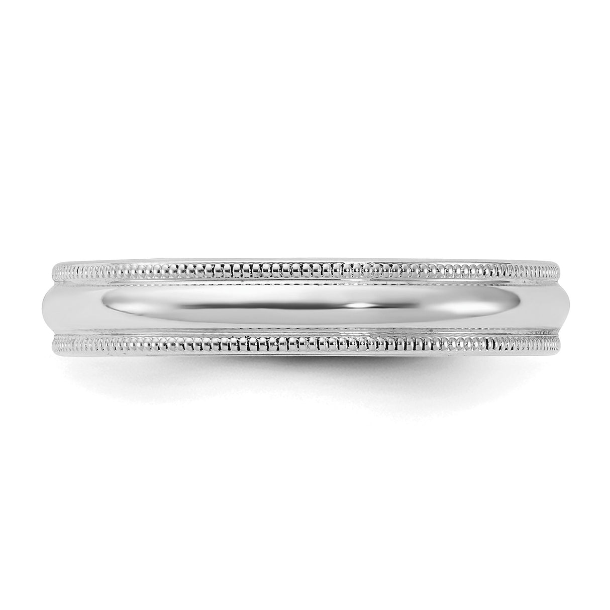 Sterling Silver Milgrain, Comfort Fit wedding band ring detail view