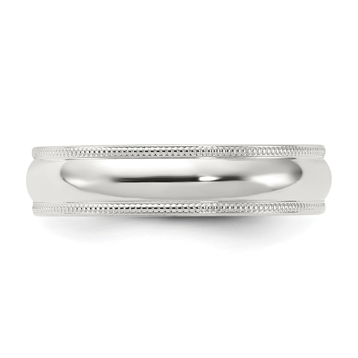 Sterling Silver Milgrain, Comfort Fit wedding band ring detail view