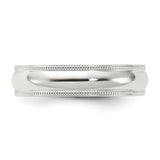 Sterling Silver Milgrain, Comfort Fit wedding band ring detail view
