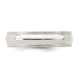Sterling Silver Milgrain, Comfort Fit wedding band ring detail view