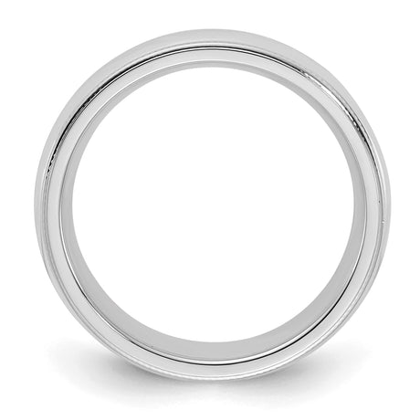 Sterling Silver Milgrain, Comfort Fit wedding band ring alternate angle