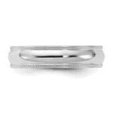Sterling Silver Milgrain, Comfort Fit wedding band ring detail view