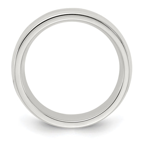 Sterling Silver Milgrain, Comfort Fit wedding band ring alternate angle