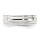 Sterling Silver Milgrain, Comfort Fit wedding band ring detail view