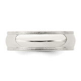 Sterling Silver Milgrain, Comfort Fit wedding band ring detail view