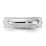 Sterling Silver Milgrain, Comfort Fit wedding band ring detail view