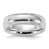Sterling Silver Milgrain, Comfort Fit wedding band ring