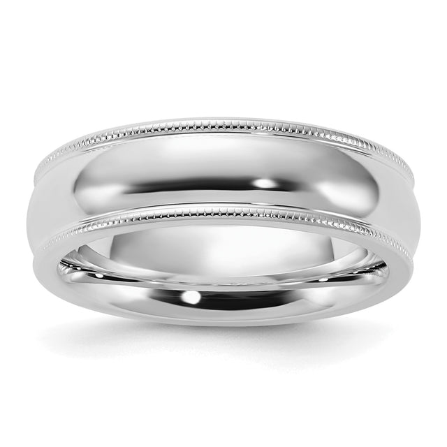 Sterling Silver Milgrain, Comfort Fit wedding band ring