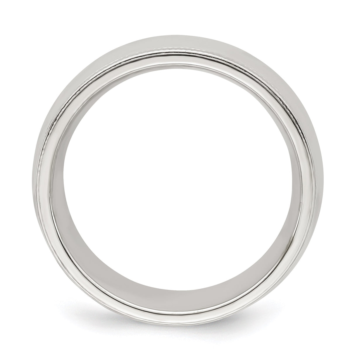 Sterling Silver Milgrain, Comfort Fit wedding band ring alternate angle