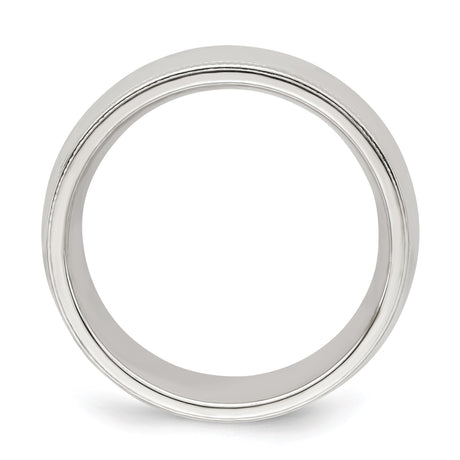 Sterling Silver Milgrain, Comfort Fit wedding band ring alternate angle