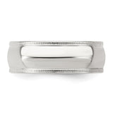 Sterling Silver Milgrain, Comfort Fit wedding band ring detail view