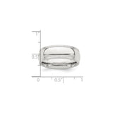 Sterling Silver Milgrain, Comfort Fit wedding band ring shown for scale