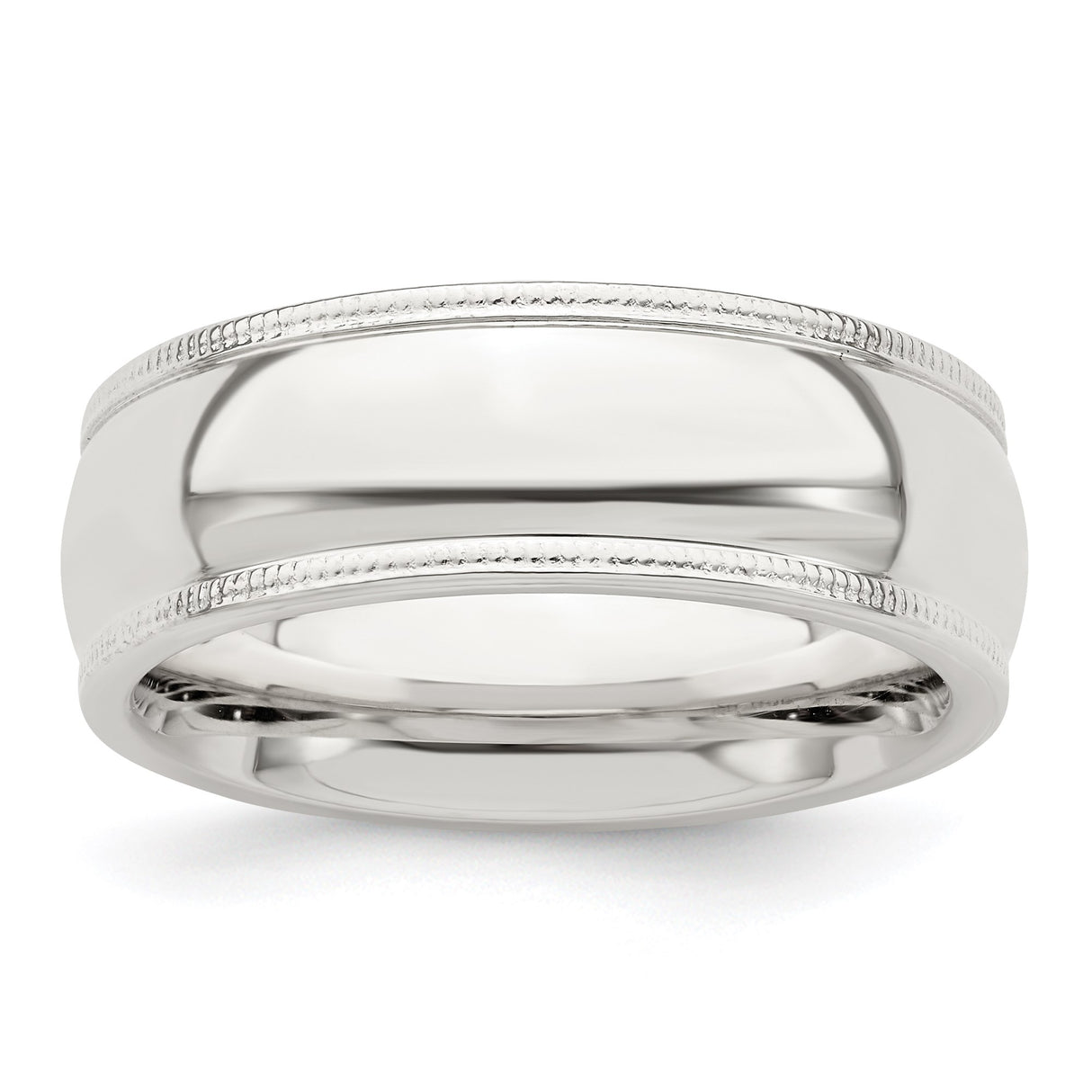 Sterling Silver Milgrain, Comfort Fit wedding band ring