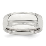 Sterling Silver Milgrain, Comfort Fit wedding band ring