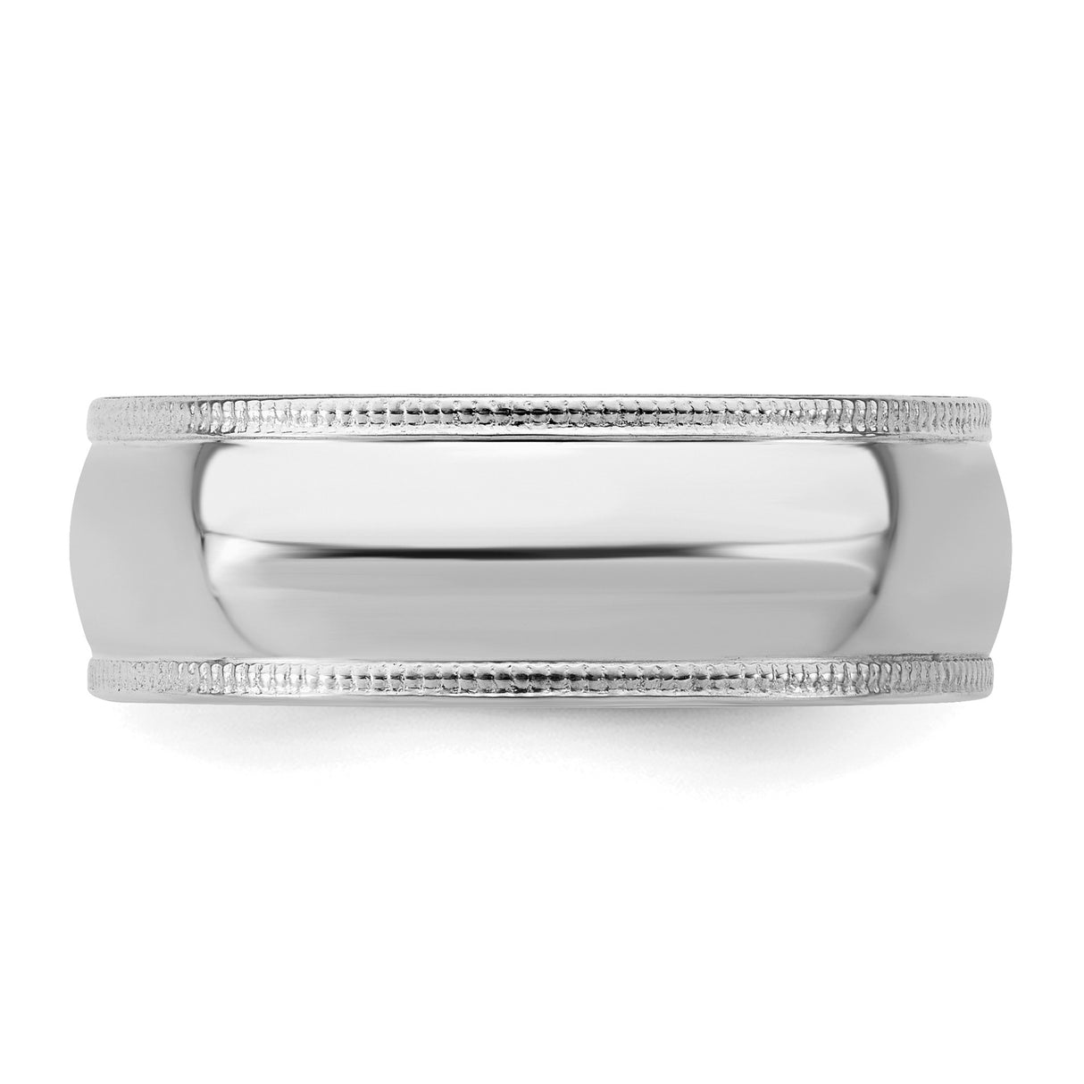 Sterling Silver Milgrain, Comfort Fit wedding band ring detail view