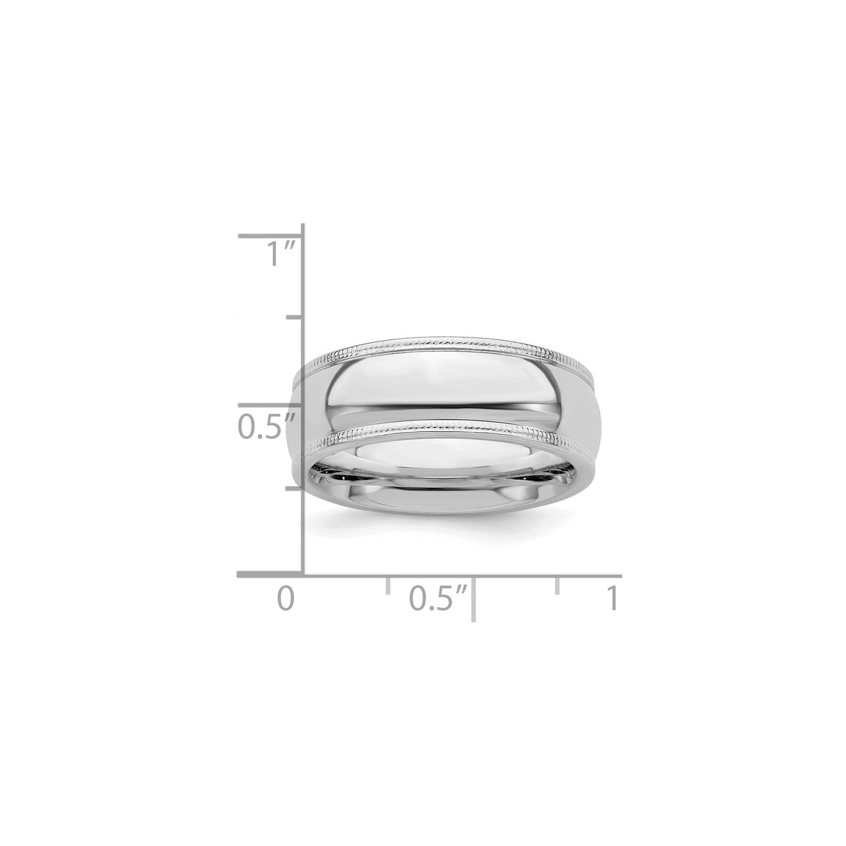 Sterling Silver Milgrain, Comfort Fit wedding band ring shown for scale
