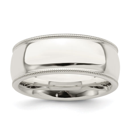 Sterling Silver Milgrain, Comfort Fit wedding band ring