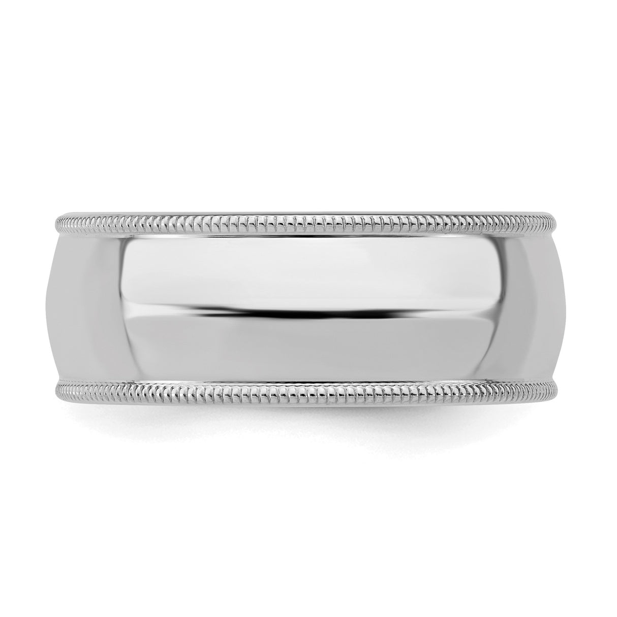 Sterling Silver Milgrain, Comfort Fit wedding band ring detail view