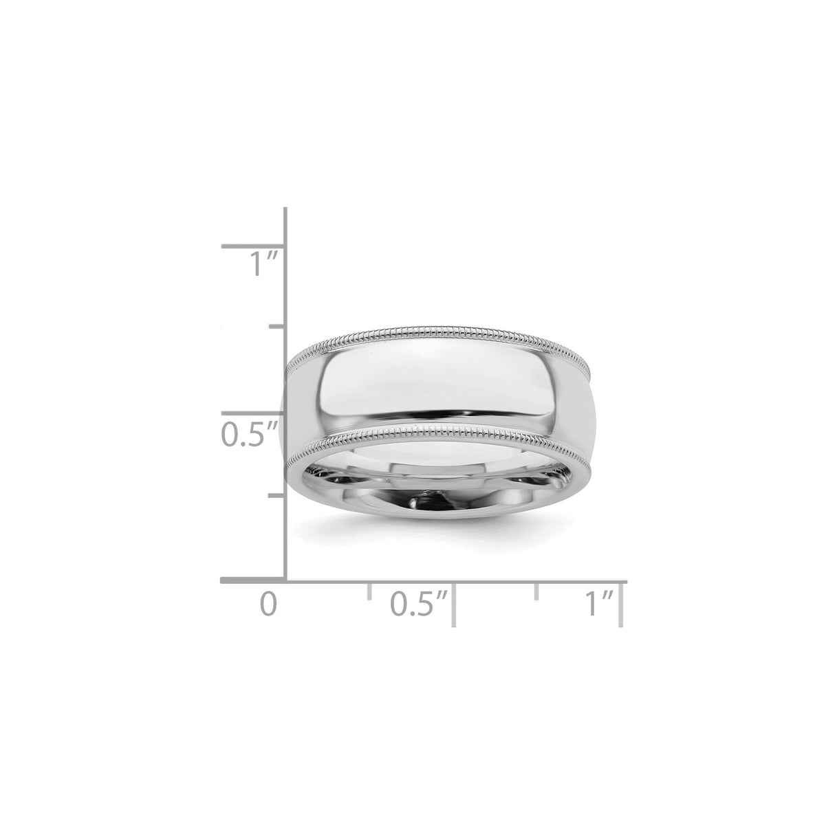 Sterling Silver Milgrain, Comfort Fit wedding band ring shown for scale