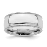 Sterling Silver Milgrain, Comfort Fit wedding band ring
