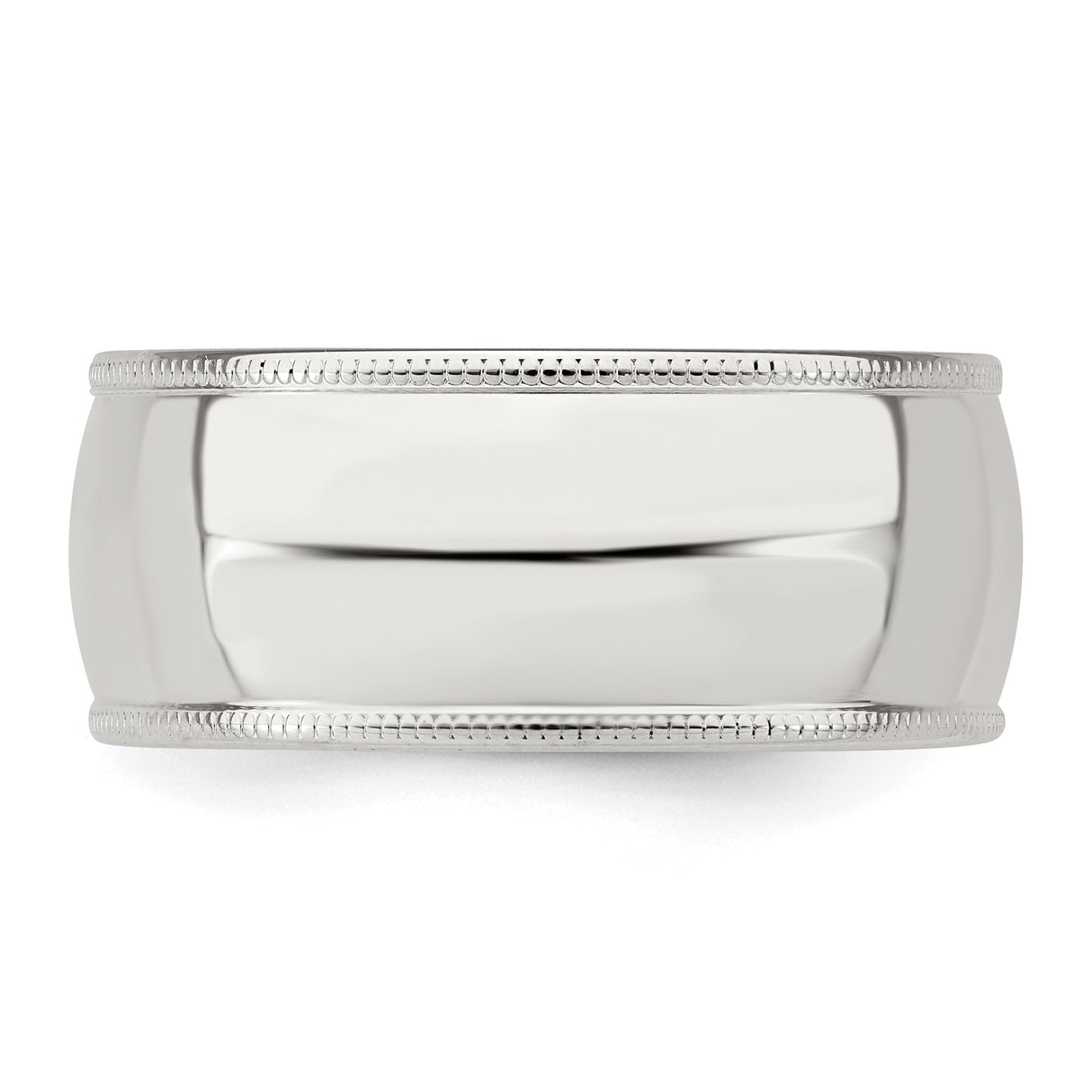 Sterling Silver Milgrain, Comfort Fit wedding band ring detail view