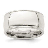 Sterling Silver Milgrain, Comfort Fit wedding band ring