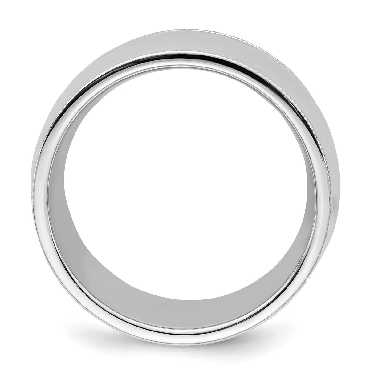 Sterling Silver Milgrain, Comfort Fit wedding band ring alternate angle