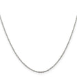 925 White Gold 1 mm Polished Chain Necklace, Solid