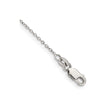 925 White Gold 1 mm Polished Chain Anklet, Solid shown for scale