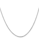 925 White Gold 1 mm Polished Chain Necklace