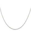 925 White Gold 1 mm Polished Chain Necklace, Solid