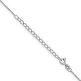 925 White Gold 1 mm Polished Chain Necklace, Solid detail view