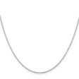 925 White Gold 1.25 mm Polished Chain Necklace, Solid