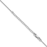 925 White Gold 1.25 mm Polished Chain Necklace, Solid detail view