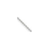 925 White Gold 1.25 mm Polished Chain Necklace, Solid detail view