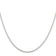 925 White Gold 1.5 mm Polished Chain Necklace, Solid