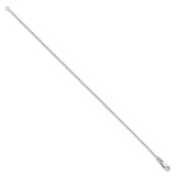 925 White Gold 1.5 mm Polished Chain Bracelet, Solid