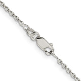 925 White Gold 1.95 mm Polished Chain Necklace, Solid alternate angle