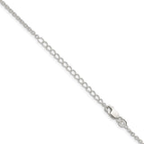 925 White Gold 1.95 mm Polished Chain Necklace, Solid detail view